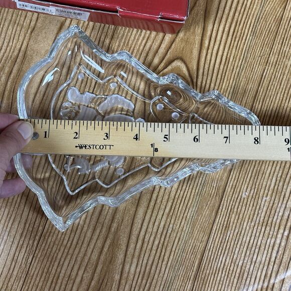 Gorham Santa Tree Treat Christmas Candy Crystal Dish Holiday Traditions 8.5” - Picture 7 of 11
